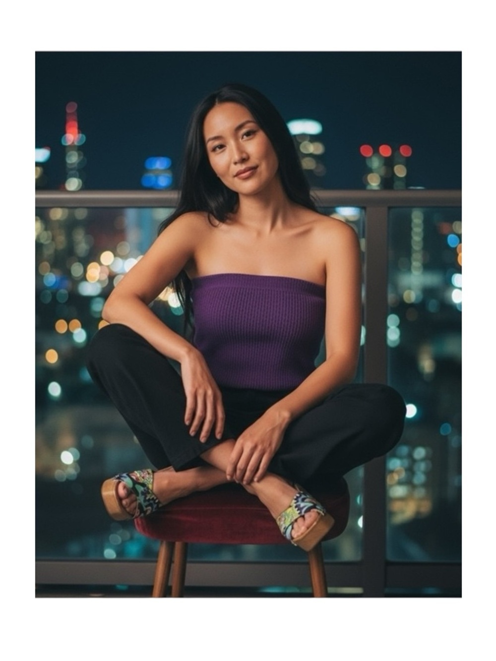 Vintage 90’s: Bette Paige ❤︎ Textured Strapless Stretch Tube Top ❤︎ ︎Amethyst L